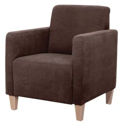 Wohnen Velours Wohnzimmersessel in Braun - Dario