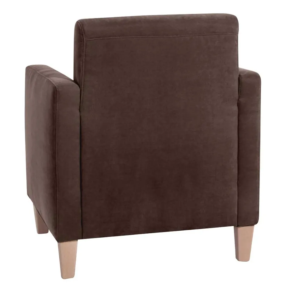 Wohnen Velours Wohnzimmersessel in Braun - Dario