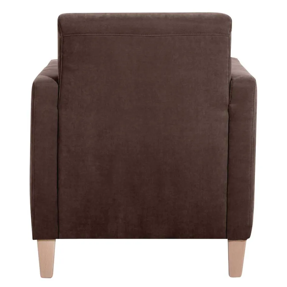 Wohnen Velours Wohnzimmersessel in Braun - Dario