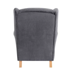 Velours-Ohrenbackensessel in Anthrazit - Marietta^Wohnen Discount