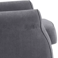 Velours-Ohrenbackensessel in Anthrazit - Marietta^Wohnen Discount