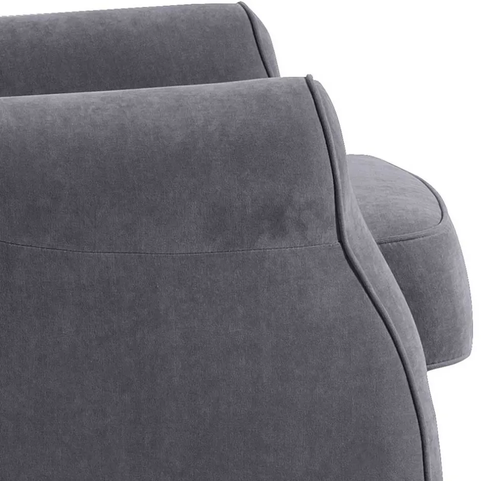 Velours-Ohrenbackensessel in Anthrazit - Marietta^Wohnen Discount