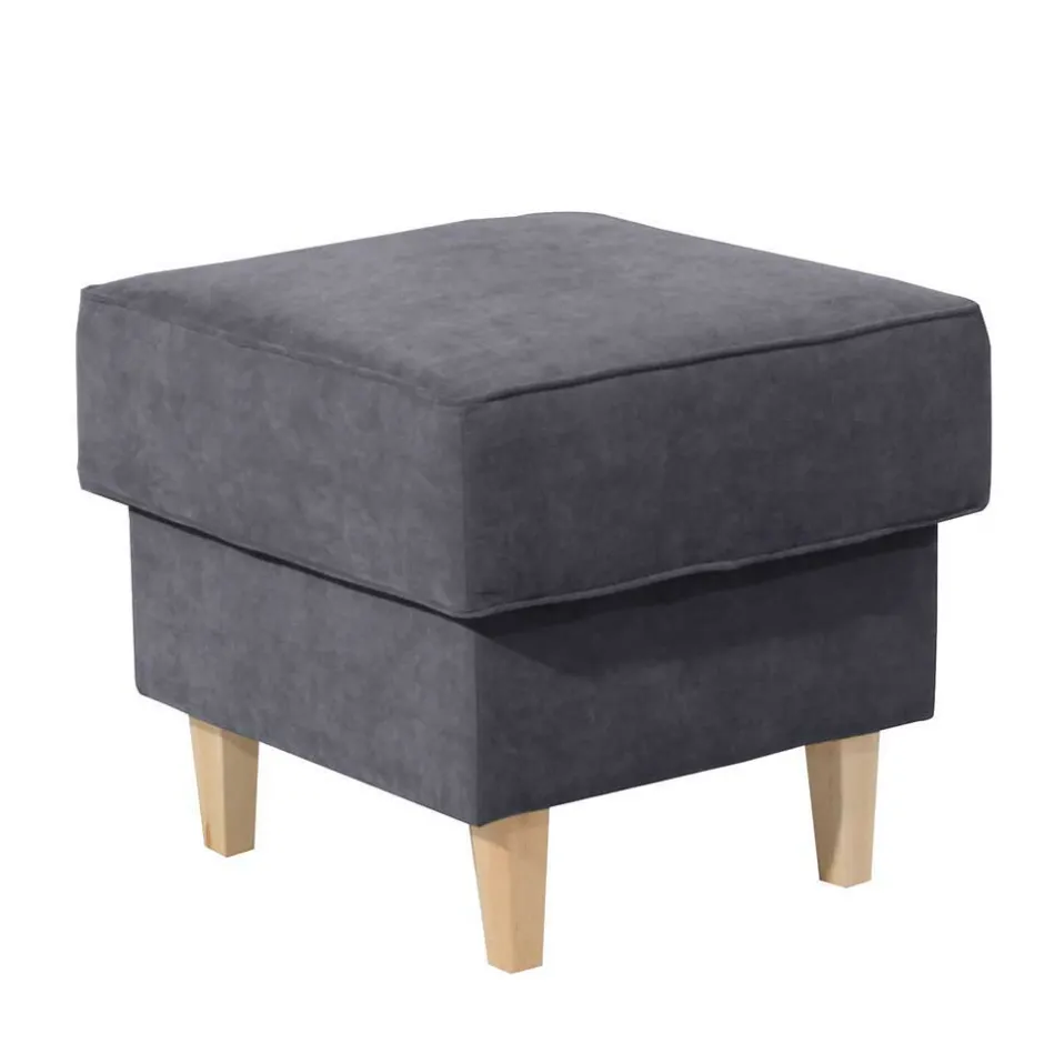 Velours-Ohrenbackensessel in Anthrazit - Marietta^Wohnen Discount