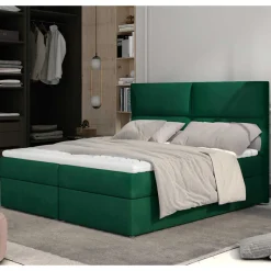 Wohnen Velours-Polsterbett in Dunkelgrün - Toulon