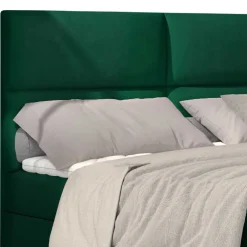 Wohnen Velours-Polsterbett in Dunkelgrün - Toulon