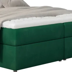 Wohnen Velours-Polsterbett in Dunkelgrün - Toulon