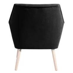 Velourssessel in Schwarz mit Buche Natur - Nocena^Wohnen Sale