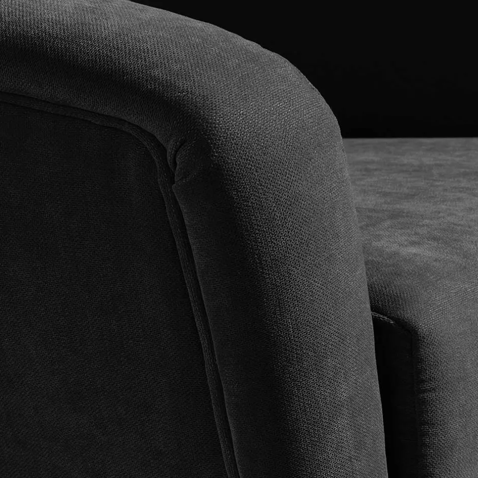 Velourssessel in Schwarz mit Buche Natur - Nocena^Wohnen Sale