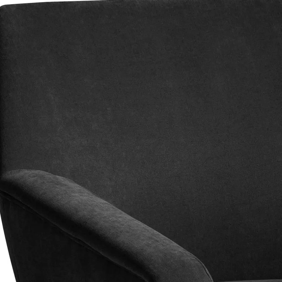 Velourssessel in Schwarz mit Buche Natur - Nocena^Wohnen Sale