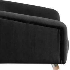 Velourssessel in Schwarz mit Buche Natur - Nocena^Wohnen Sale