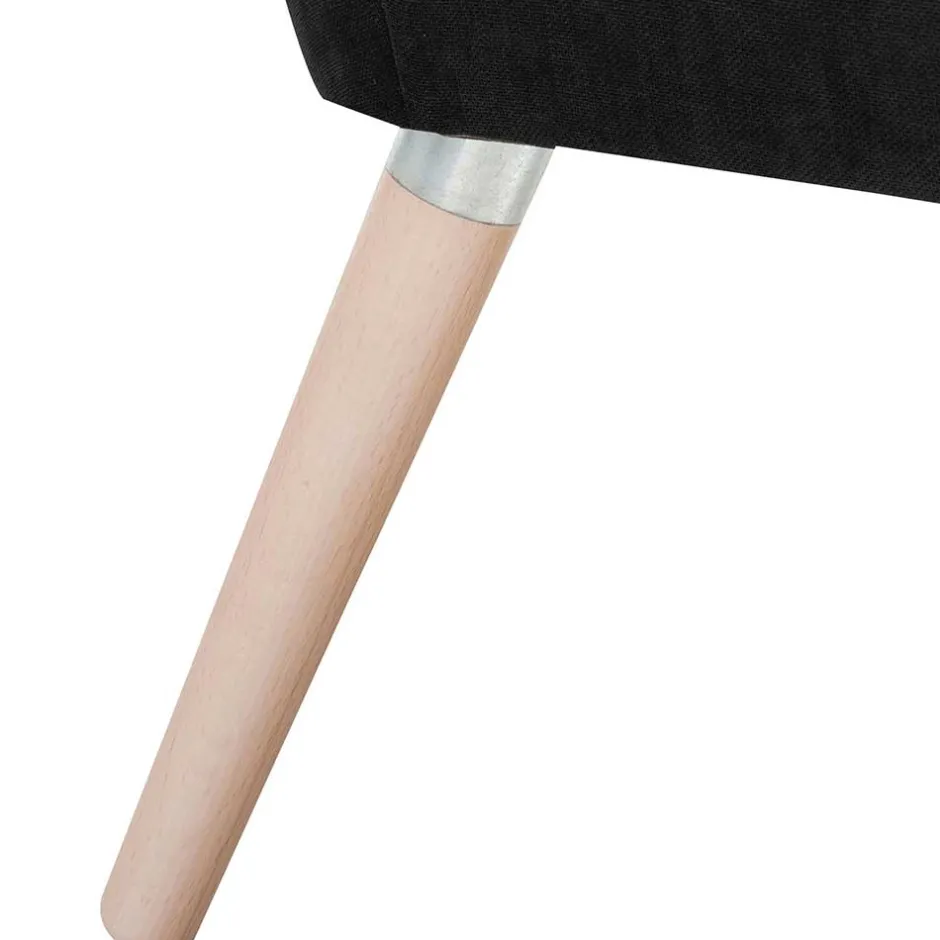 Velourssessel in Schwarz mit Buche Natur - Nocena^Wohnen Sale