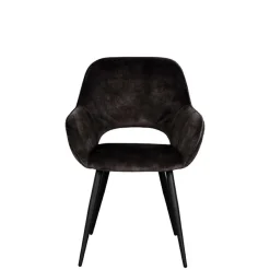 Wohnen Velours-Stühle in Anthrazit - Hauke (2er Set)