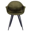 Wohnen Velvet Armlehnenstuhl in Oliv Grün - Inny (2er Set)