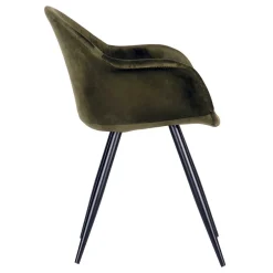 Wohnen Velvet Armlehnenstuhl in Oliv Grün - Inny (2er Set)