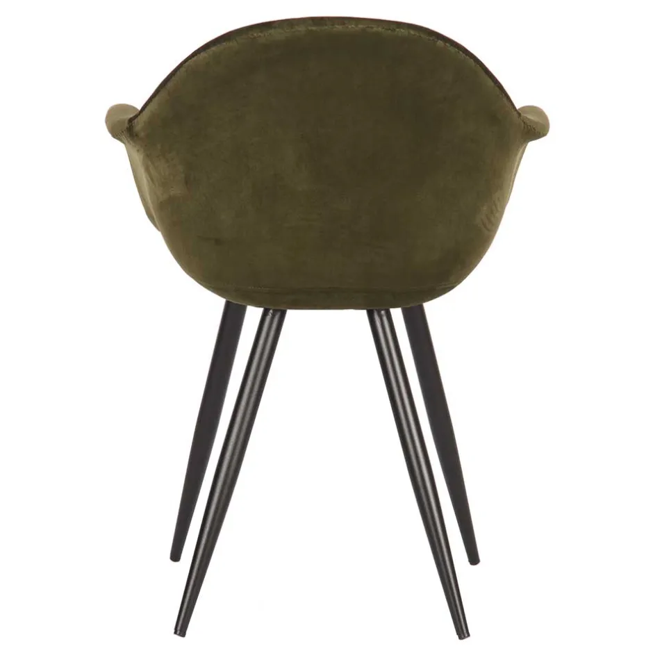 Wohnen Velvet Armlehnenstuhl in Oliv Grün - Inny (2er Set)