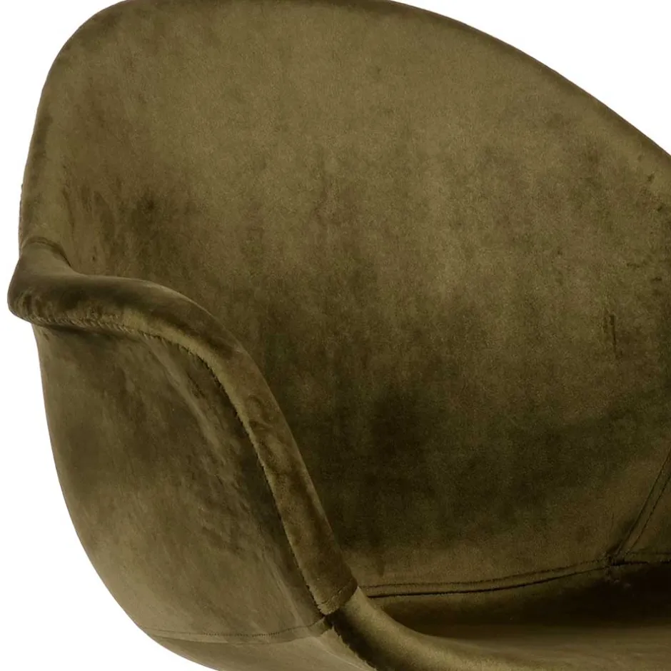 Wohnen Velvet Armlehnenstuhl in Oliv Grün - Inny (2er Set)