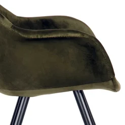 Wohnen Velvet Armlehnenstuhl in Oliv Grün - Inny (2er Set)