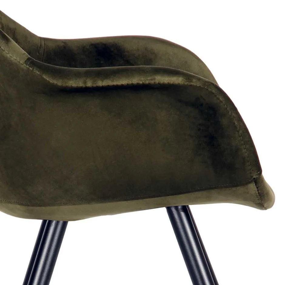 Wohnen Velvet Armlehnenstuhl in Oliv Grün - Inny (2er Set)