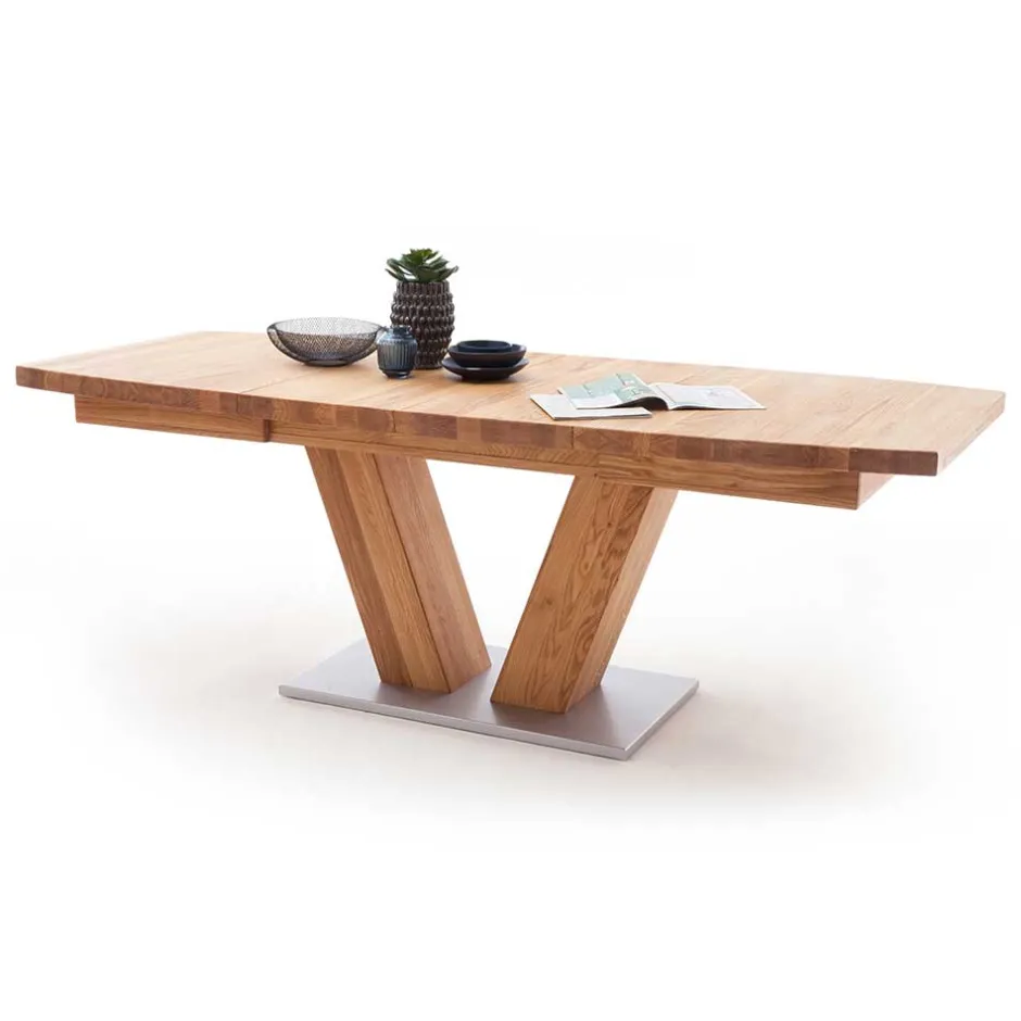 Wohnen Verlängerbarer Bootsdesign Tisch aus Wildeiche - Peng