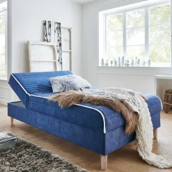 Wohnen Verstellbare Daybed Polsterliege in Blau Samt - Blackbird