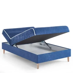 Wohnen Verstellbare Daybed Polsterliege in Blau Samt - Blackbird