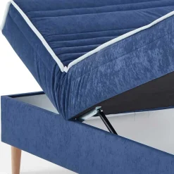 Wohnen Verstellbare Daybed Polsterliege in Blau Samt - Blackbird