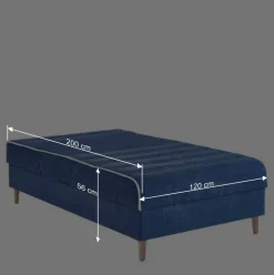 Wohnen Verstellbare Daybed Polsterliege in Blau Samt - Blackbird