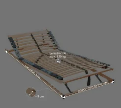 Wohnen Verstellbarer Federholzrahmen mit 7-Zonen-Stützsystem - Gina