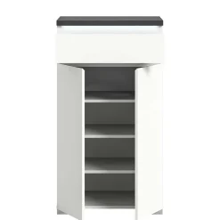 Vertiko für Schuhe in Weiß mit Dunkelgrau - Suad^Wohnen