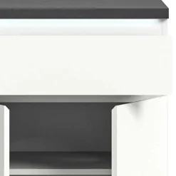 Vertiko für Schuhe in Weiß mit Dunkelgrau - Suad^Wohnen