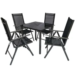 Vier Hochlehner & Gartentisch Set - Cadiz (fünfteilig)^Wohnen Clearance