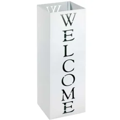 Wohnen Viereckiger Schirmständer in Weiß aus Stahl - Mate