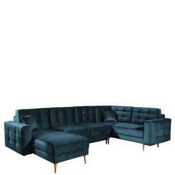 Wohnen Viersitzer Wohnzimmer Schlafcouch in Dunkelblau - Mauritius