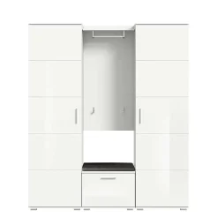 Wohnen Vierteilige Garderobenkombination in Weiß - Rugova