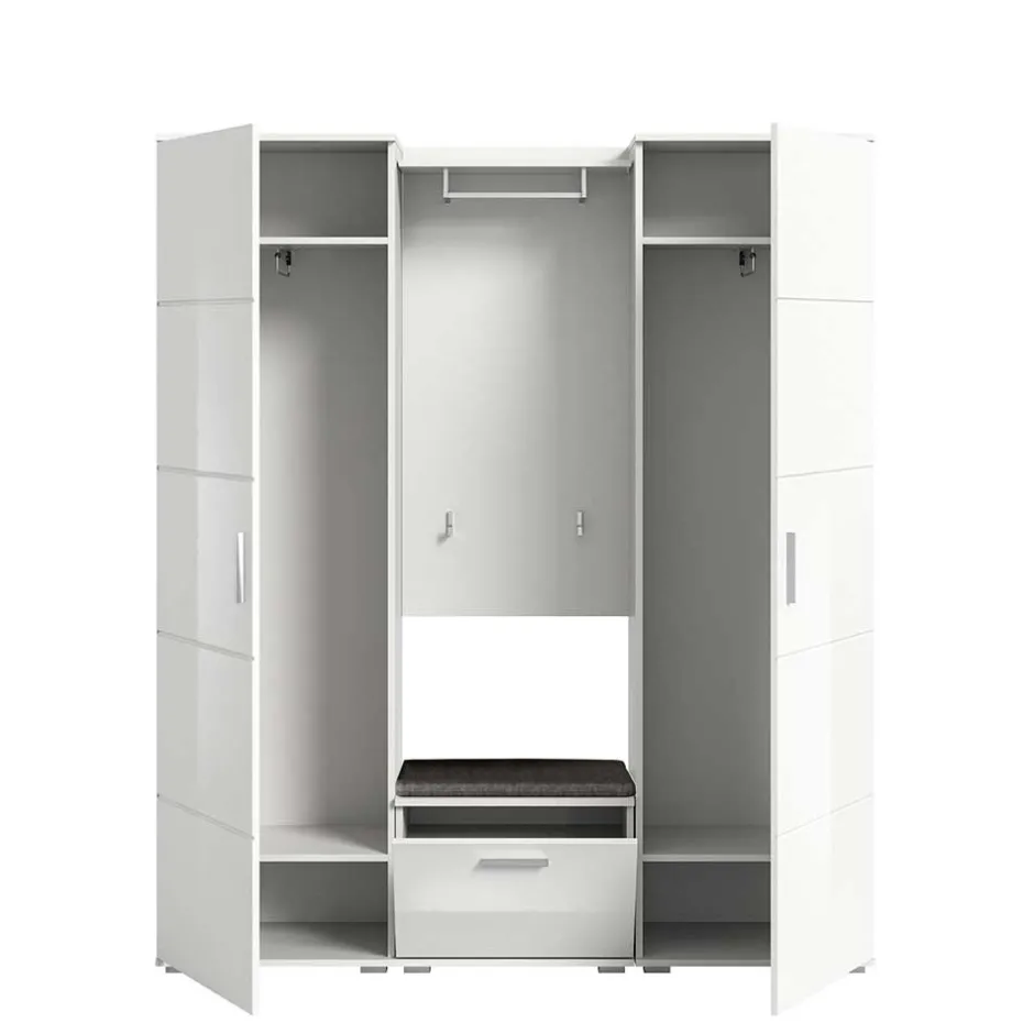 Wohnen Vierteilige Garderobenkombination in Weiß - Rugova