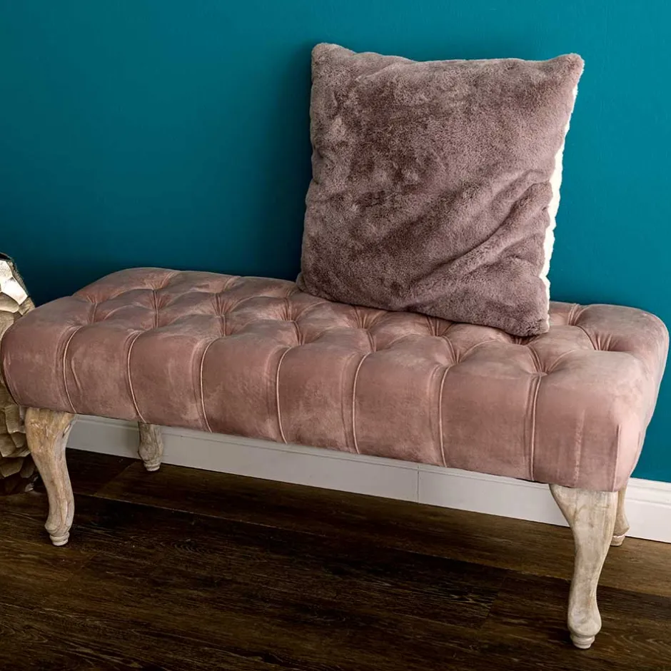Wohnen Vintage Bank in Altrosa Samt - Ruo