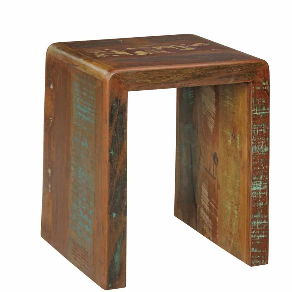 Wohnen Vintage Beistelltisch Dencig aus Altholz mehrfarbig