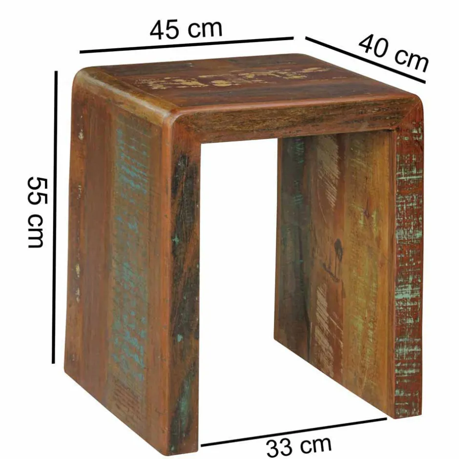 Wohnen Vintage Beistelltisch Dencig aus Altholz mehrfarbig