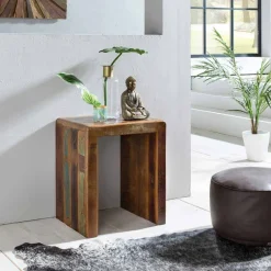 Wohnen Vintage Beistelltisch Dencig aus Altholz mehrfarbig