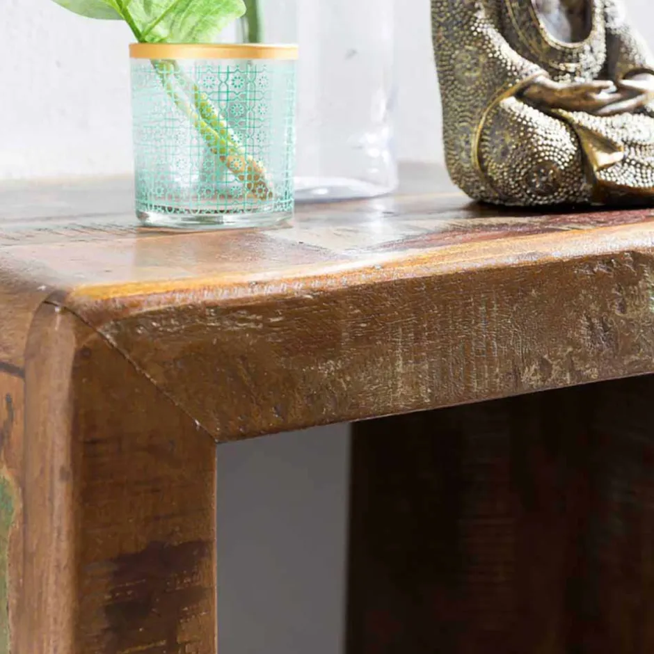 Wohnen Vintage Beistelltisch Dencig aus Altholz mehrfarbig