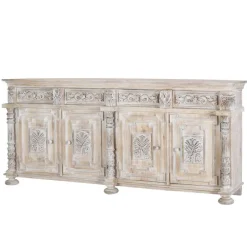 Wohnen Vintage Design Sideboard in Holz White Wash - Cionga