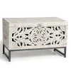 Wohnen Vintage Design Truhe aus Mangoholz White Wash - Fudorus