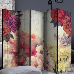 Vintage Druck Paravent mit Blumen Grafik & Foto - Price^Wohnen