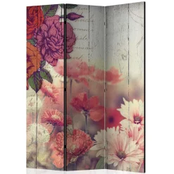 Vintage Druck Paravent mit Blumen Grafik & Foto - Price^Wohnen