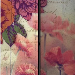 Vintage Druck Paravent mit Blumen Grafik & Foto - Price^Wohnen