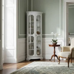 Wohnen Vintage Eckvitrine in Weiß - Zarinas
