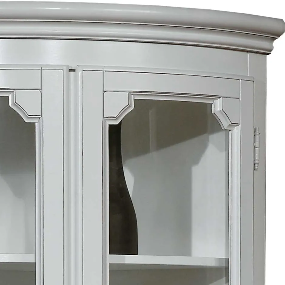 Wohnen Vintage Eckvitrine in Weiß - Zarinas