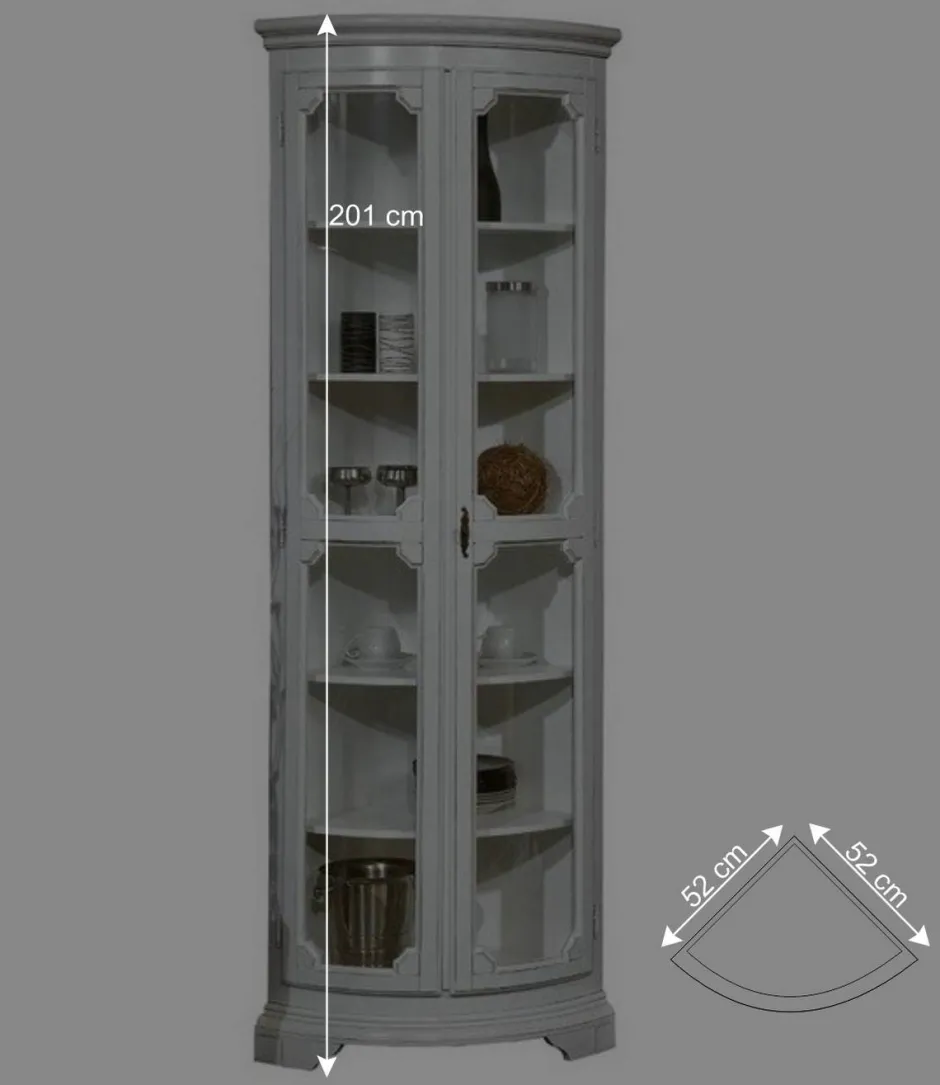Wohnen Vintage Eckvitrine in Weiß - Zarinas