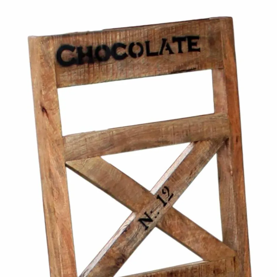 Wohnen Vintage Holzstuhl Set Indri rustikaler Charme (2er Set)