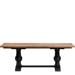 Wohnen Vintage Landhaus Esszimmertisch in Teak & Schwarz - Niovan